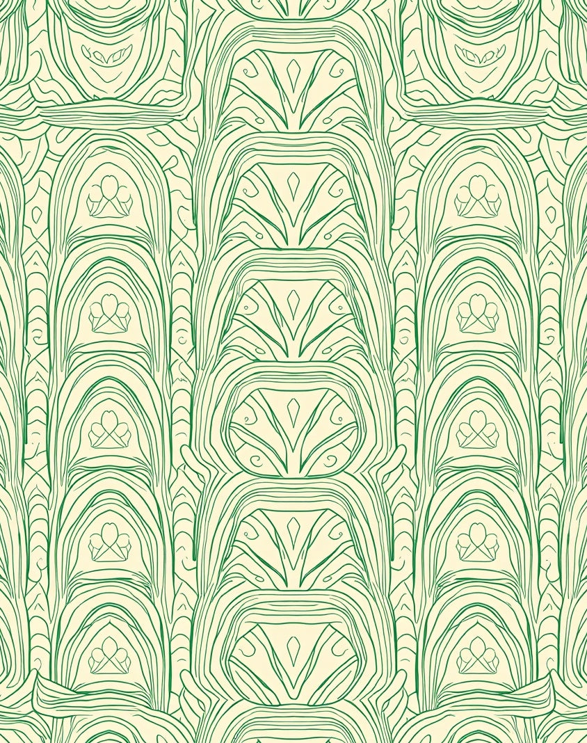 Green Organic Archway Pattern Rug
