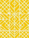 Yellow White Geometric Art Deco Pattern Rug