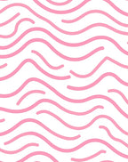Pretty Pink Wavy Line Pattern Rug