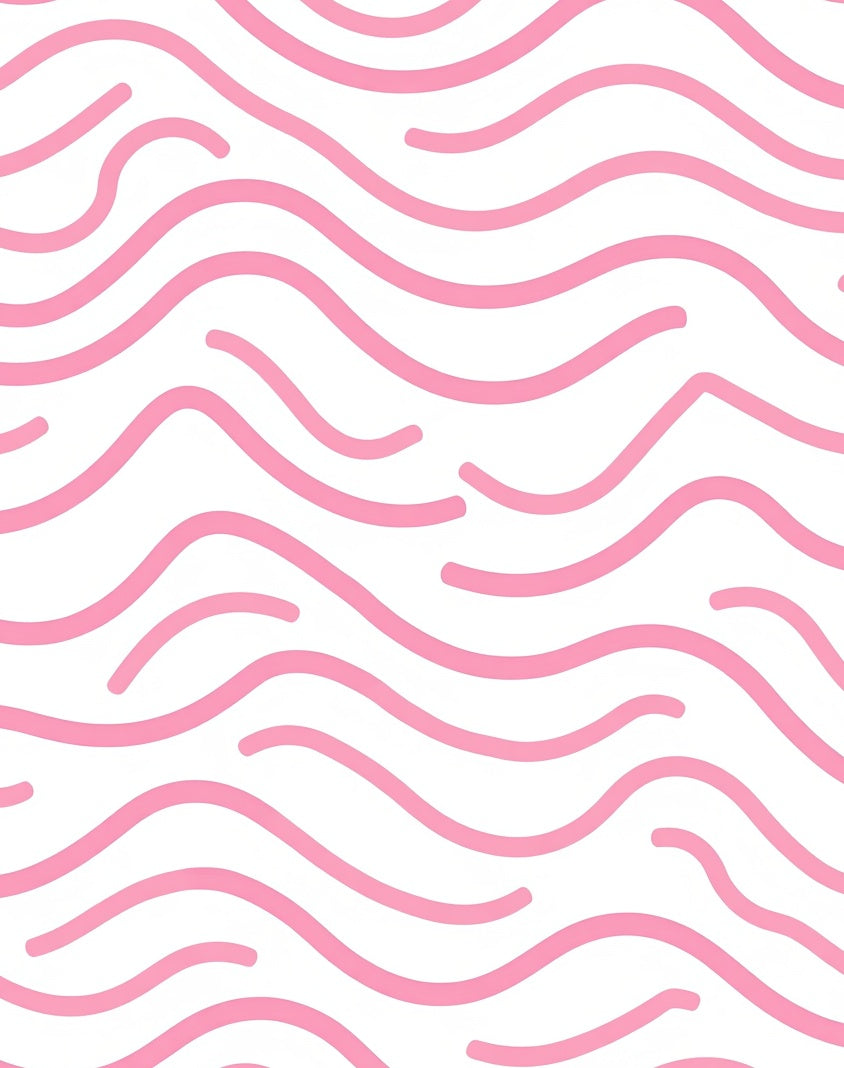 Pretty Pink Wavy Line Pattern Rug