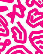 Abstract Pink White Curve Pattern Rug