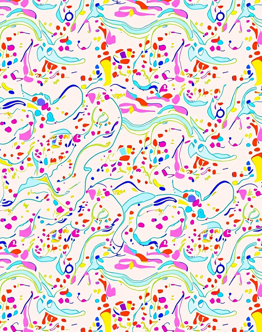 Playful Abstract Swirls Pattern Rug