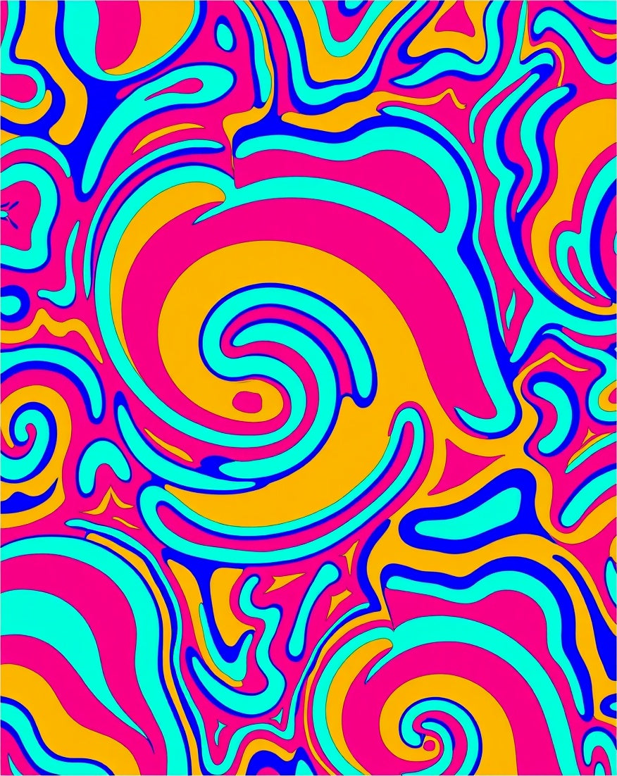 Abstract Swirl Funky Colorburst Rug