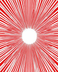 Radiant Sunburst Red And White Pattern Rug