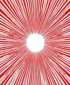 Radiant Sunburst Red And White Pattern Rug