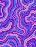 Abstract Purple Blue Wavy Pattern Rug
