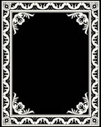 Black Ivory Ornate Scroll-Like Frame Rug