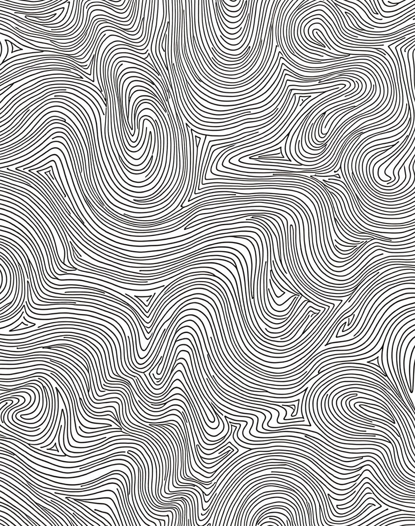 Abstract Black White Contour Rug