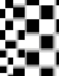Abstract Black White Checkered Art Rug