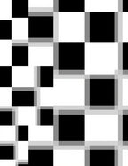 Abstract Black White Checkered Art Rug