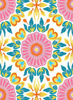Vibrant Floral Mandala Pattern Rug