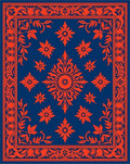 Ornate Floral Scrollwork Pattern Rug