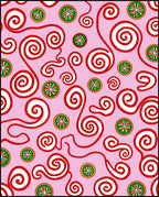 Retro Red Swirl Candy Medallion Rug