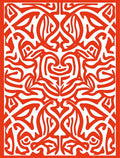 Bold Orange Abstract Intertwined Pattern Rug