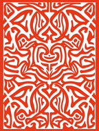 Bold Orange Abstract Intertwined Pattern Rug