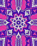 Vibrant Purple Pink Floral Mandala Rug