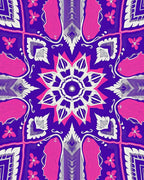 Vibrant Purple Pink Floral Mandala Rug