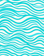 Turquoise Wave Pattern Textile Design Rug