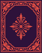 Ornate Coral Flourish Central Medallion Rug
