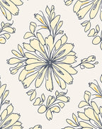 Soft Yellow Watercolor Floral Pattern Rug