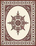Ornate Floral Medallion Design Rug