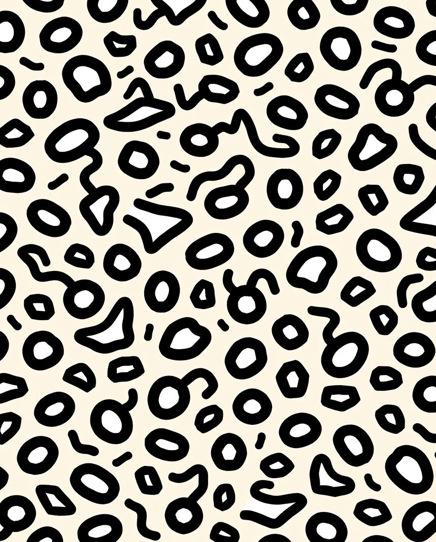 Abstract Spotted Cream Black Pattern Rug