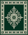 Intricate Floral Mandala Cream Green Rug