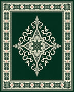 Intricate Floral Mandala Cream Green Rug