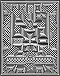 Bold Black White Geometric Maze Rug