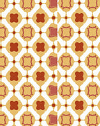 Geometric Ochre Terracotta Overlay Rug