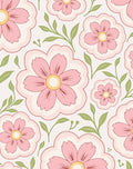 Charming Pink Floral Pattern Rug