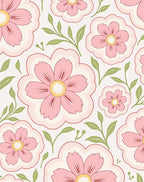 Charming Pink Floral Pattern Rug