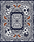 Elegant Butterfly Floral Scrollwork Design Rug