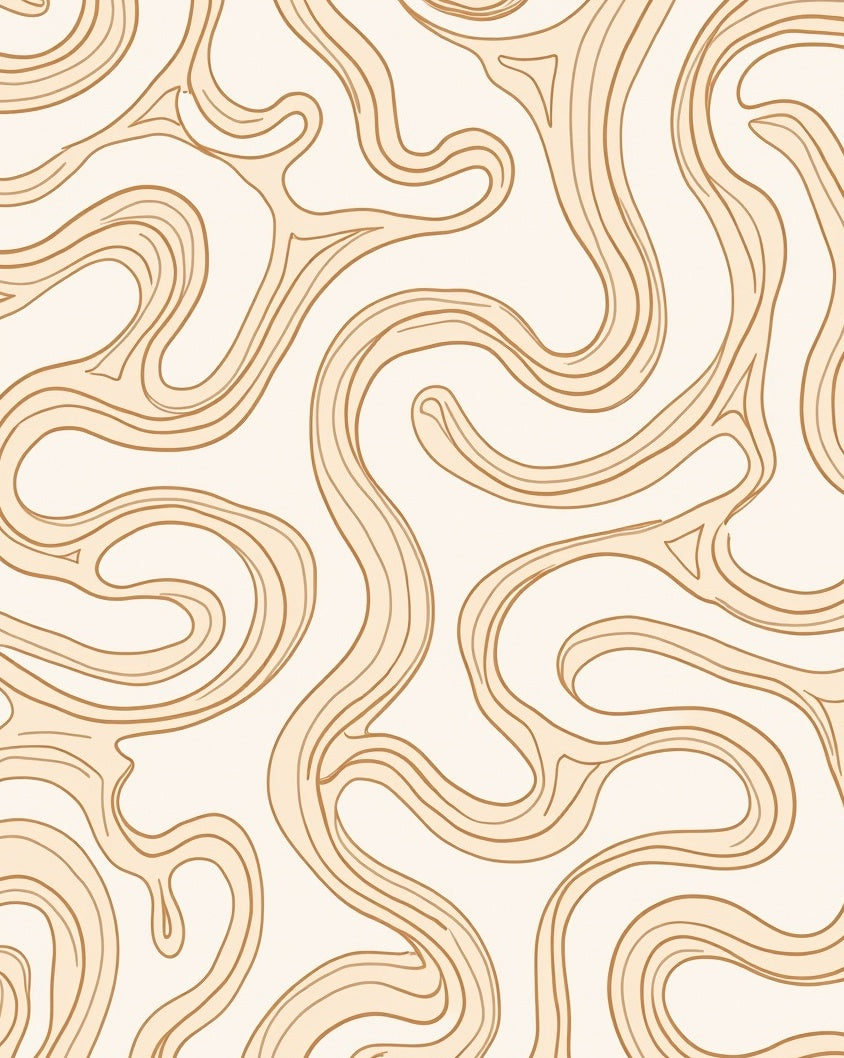 Abstract Wood Grain Wavy Pattern Rug
