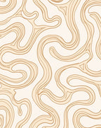 Abstract Wood Grain Wavy Pattern Rug