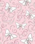 Pink Bow Swirl Pattern Rug