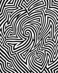 Abstract Swirling Black Geometric Pattern Rug