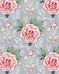 Pink Roses Decorative Pattern Rug