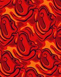 Bold Red Orange Swirl Pattern Design Rug