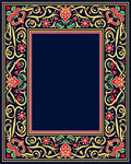 Ornate Floral Border Design Rug
