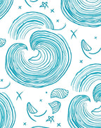 Coastal Wave Shell Pattern Rug