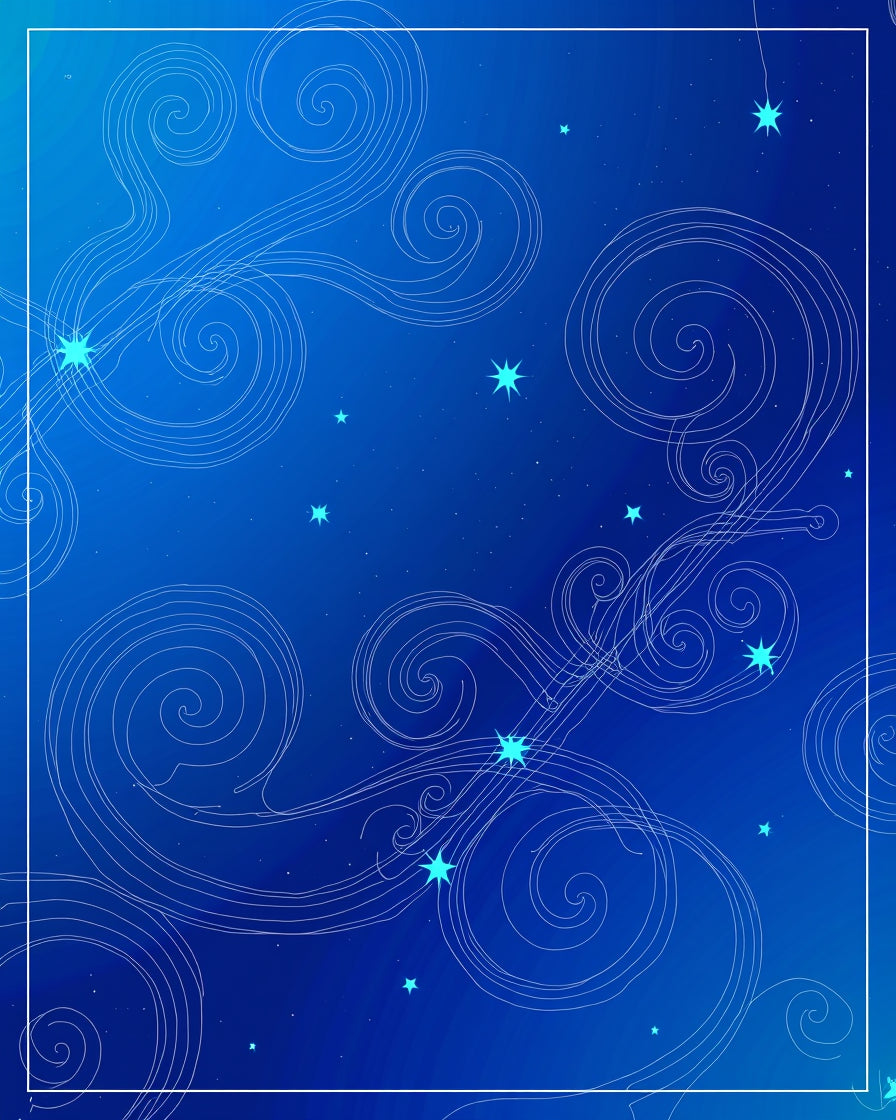 Whimsical Swirl Starry Night Rug