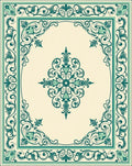 Elegant Teal Ivory Floral Scroll Rug