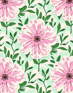 Delicate Pink Floral Vines Rug