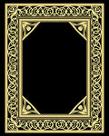 Elaborate Interlocking Golden Border Design Rug