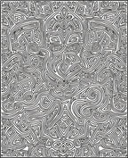 Abstract Black White Labyrinth Rug