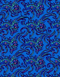 Vibrant Blue Whimsical Creature Pattern Rug