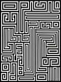 Abstract Black White Geometric Maze Rug
