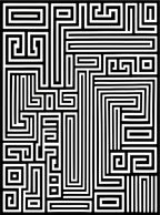 Abstract Black White Geometric Maze Rug