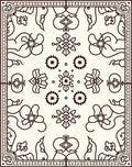 Classic Floral Motif Outline Rug